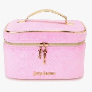 Juicy Couture Velour Pink Train Cosmetic Bag